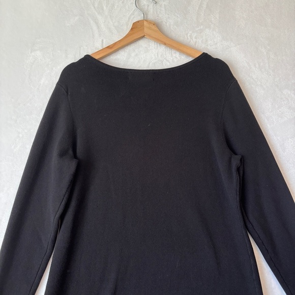 Rachel Parcell womens black v neck long sleeve Knit Sweater Dress size large - Picture 10 of 10
